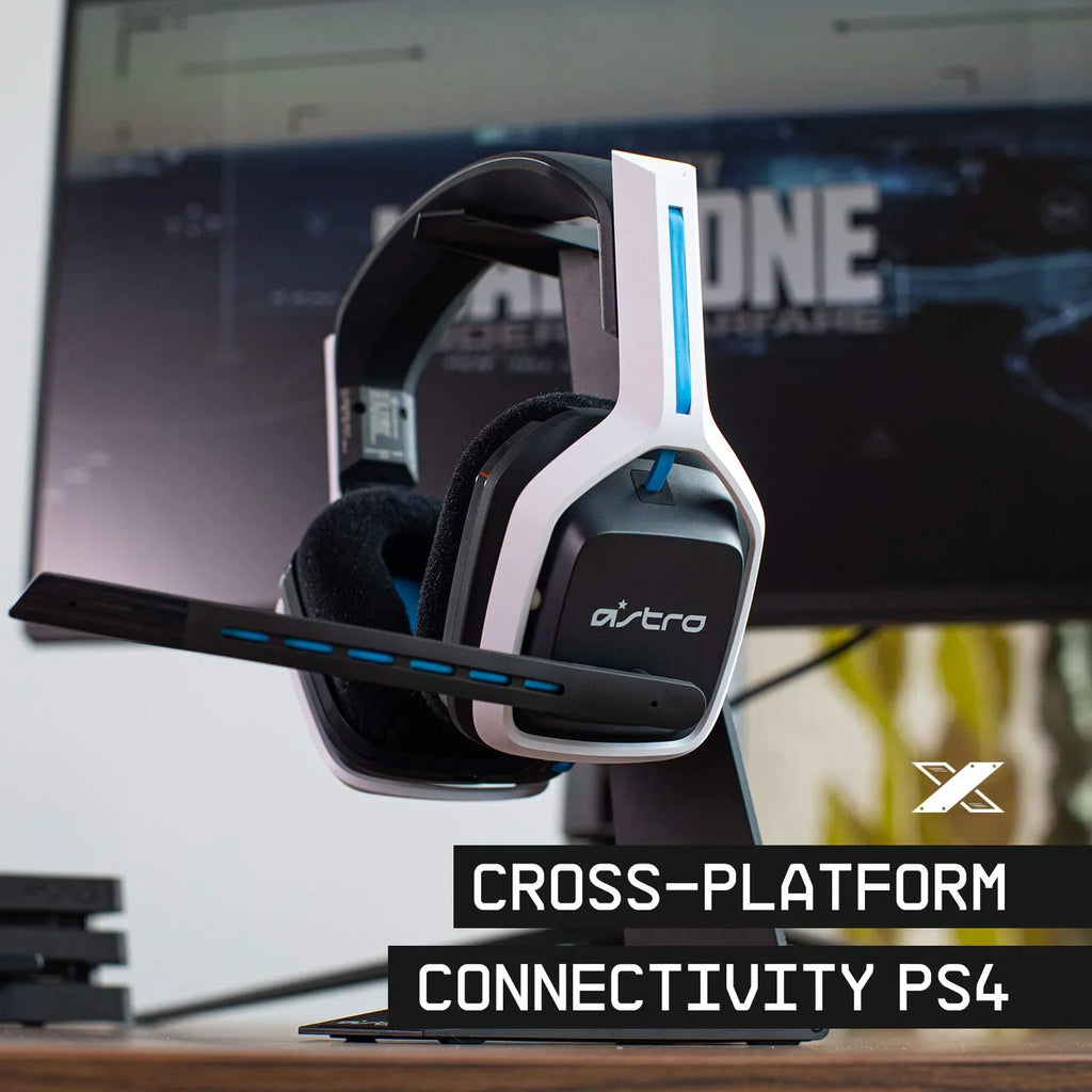 Pre-Owned ASTRO Gaming A20 Wireless Headset Gen 2 for PlayStation 5 and 4, PC & Mac White/Blue (Refurbished: Like New)