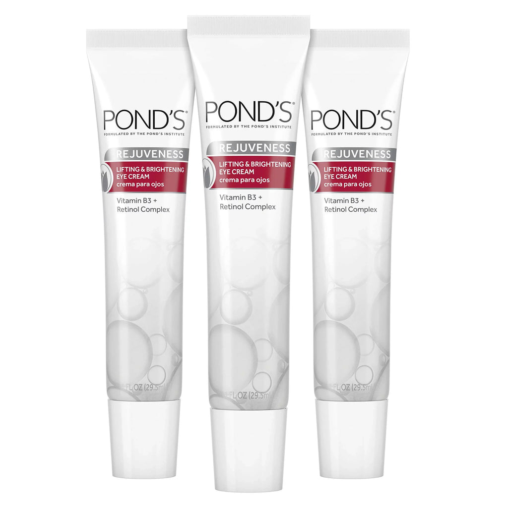 Pond,S Brightening Eye Cream Visibly Reduces The Look Of Wrinkles Rejuveness Eye Wrinkle Cream With Vitamin B3 And Retinol Complex Oz 3 Count,White, 1 Fl Oz (Pack Of 3)
