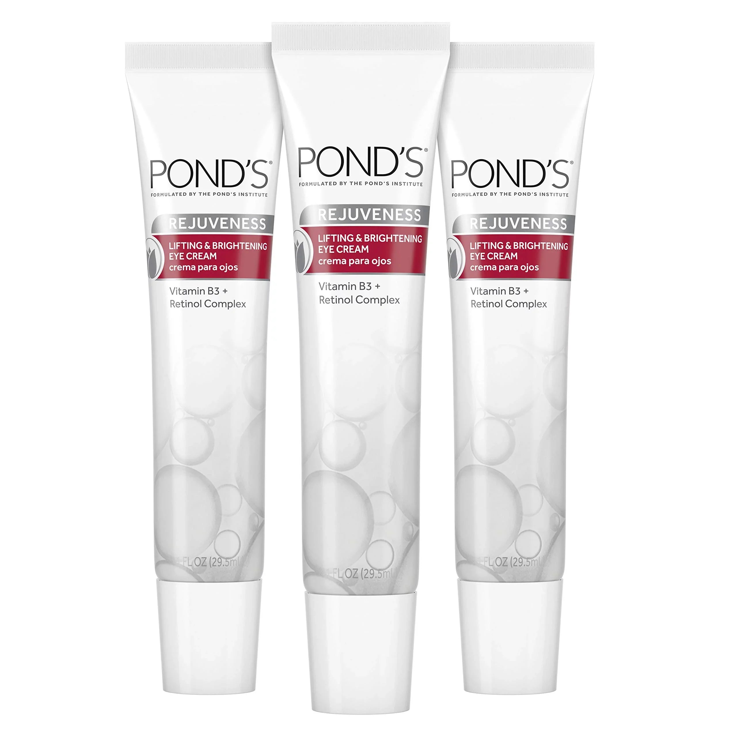 Pond,S Brightening Eye Cream Visibly Reduces The Look Of Wrinkles Rejuveness Eye Wrinkle Cream With Vitamin B3 And Retinol Complex Oz 3 Count,White, 1 Fl Oz (Pack Of 3)