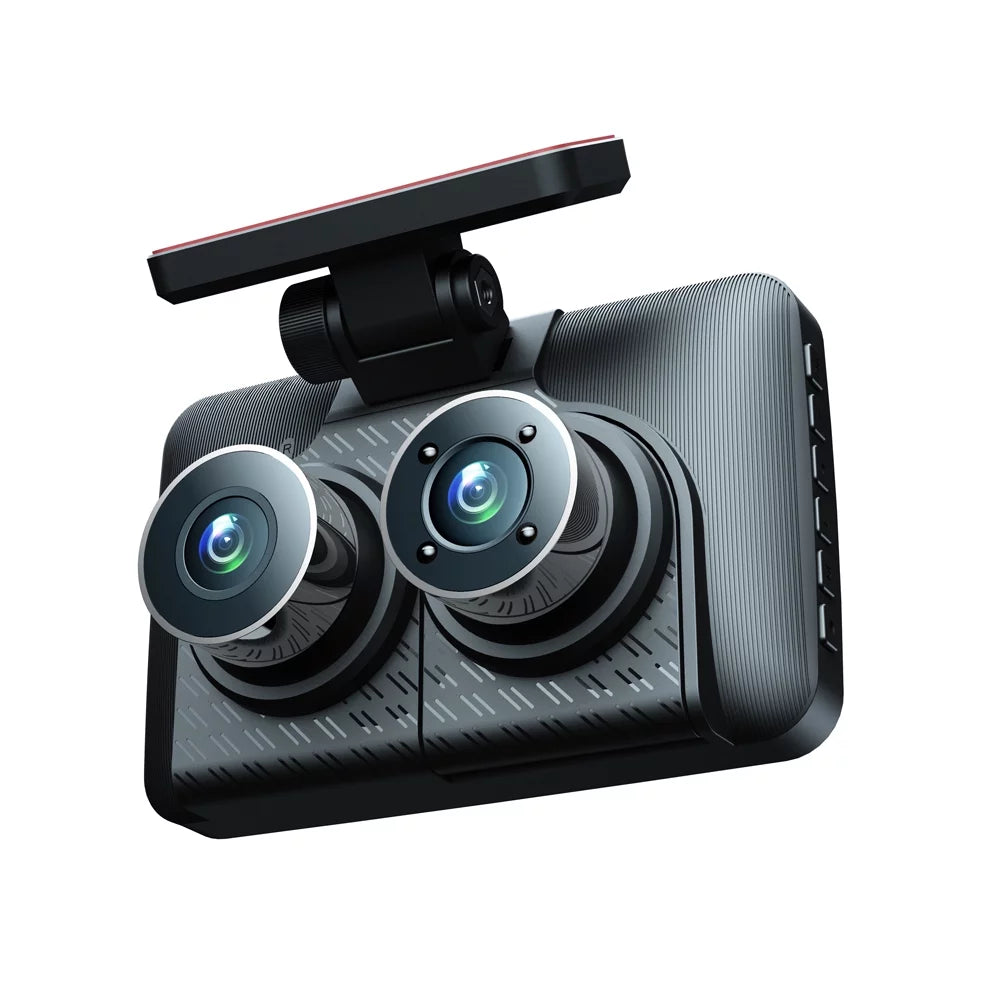 moobody 3 Cameras Dash Cam 4in Clear Car Rearview Mirror Car Video Recording Camcorder Wide Angle Car Camera Recorder Auto Safety Driving Recorder