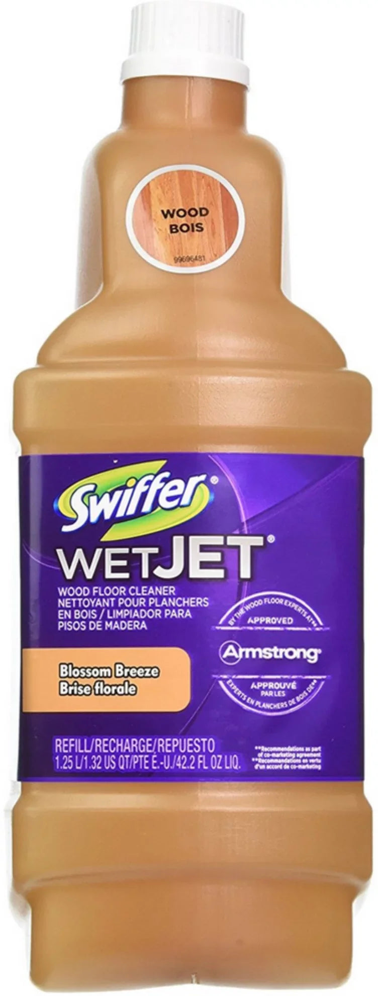 Swiffer WetJet Wood Floor Cleaner Refill, Blossom Breeze 42.20 oz (Pack of 3)