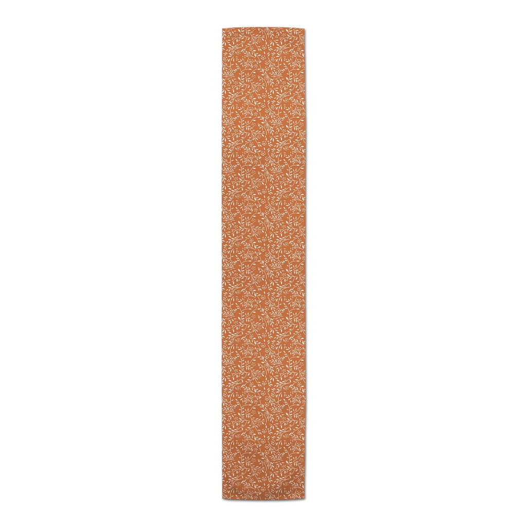 Creative Products Delicate Floral Pattern Orange 16x90 Poly Twill Table Runner