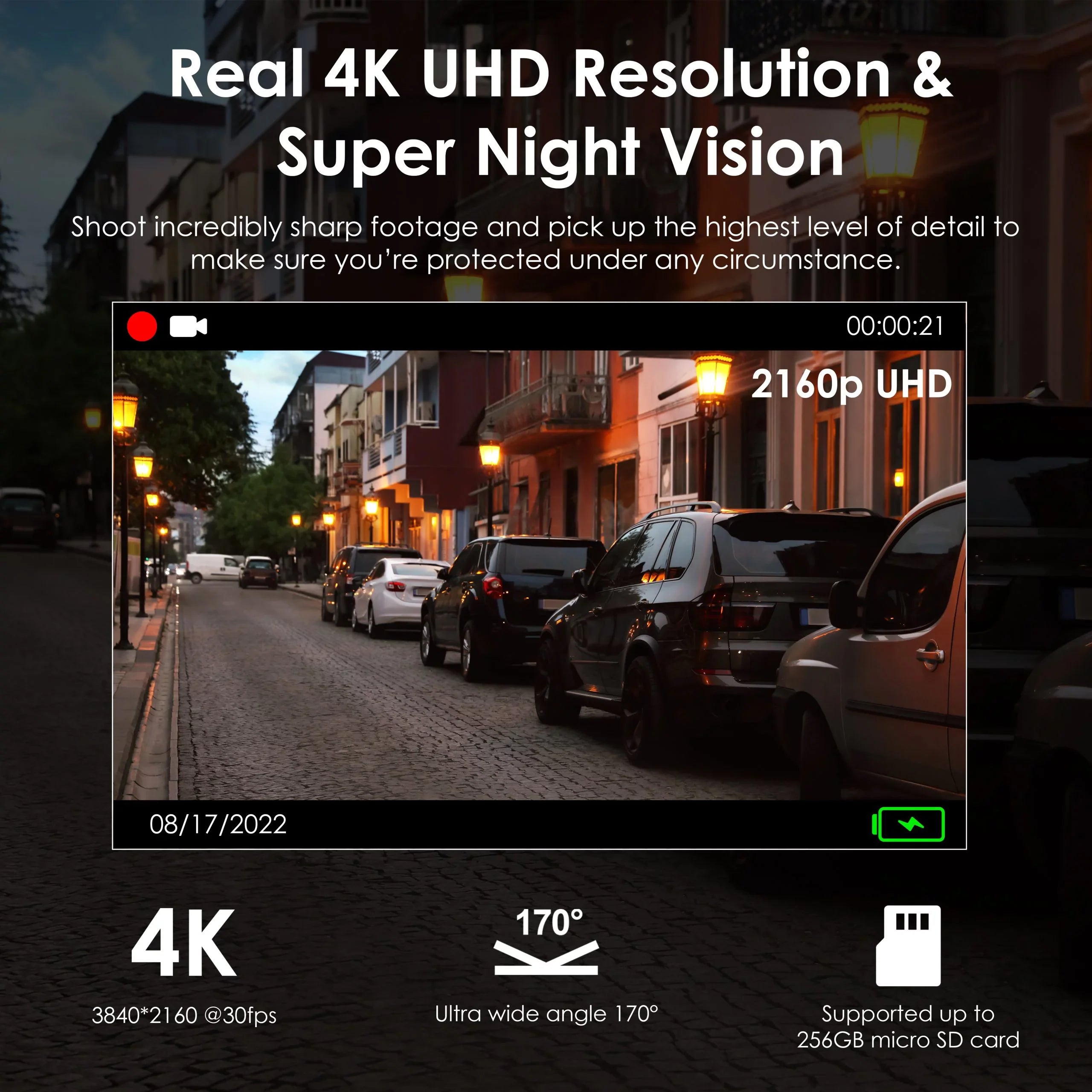Rexing V55 Dash Cam with 4K Modular Capabilities, 5.0 GHz Wi-Fi, and GPS Car Dash Camera Recorder
