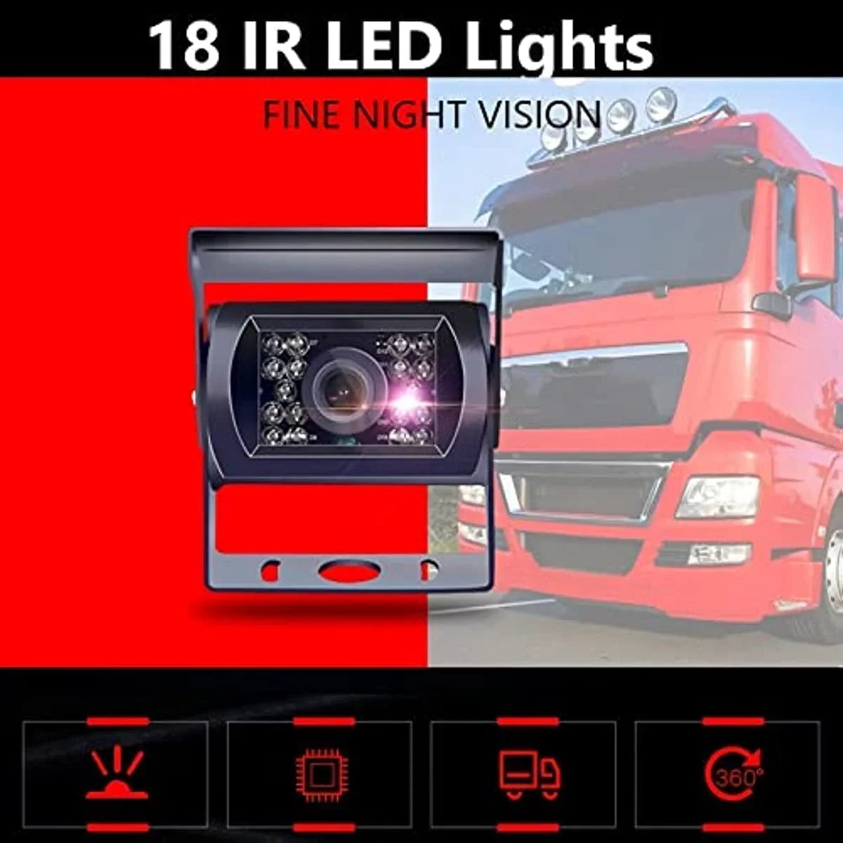 Bileeko RV Rear View Camera Monitor System 7 inch with 2 Night Vision Rearview Camera for Truck Trailers Bus