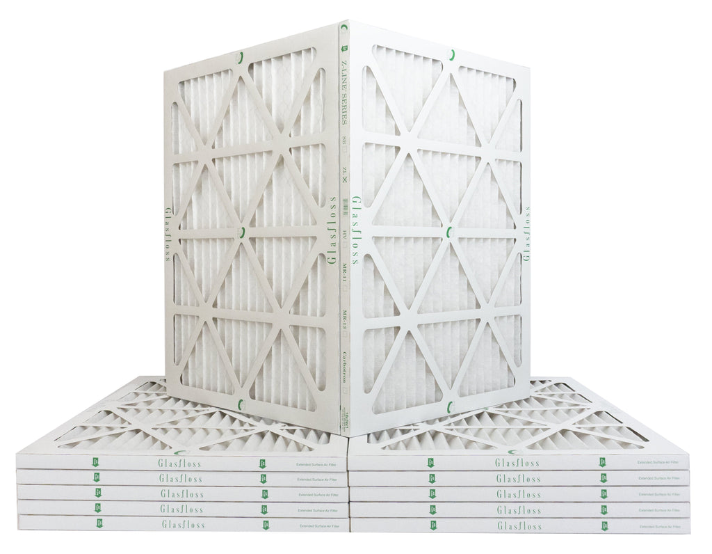 Glasfloss Air Filter 18x24x2 - 2" MERV 10 - (Pack of 12) - Pleated AC or HVAC Air Filter - Furnace Air Filter - Home or Office - Made In The USA.