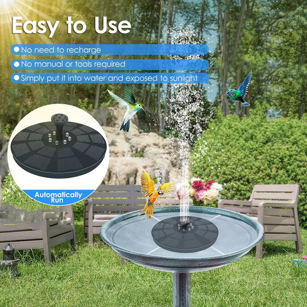 Nebublu Fountain,7 Spray Patterns Solar Pump 3w Water Pump With Battery Pond Pool Bath 7 Patterns Water Pump And Solar Powered 3w Solar Powered Pool Fish Bath 7 Spray Led