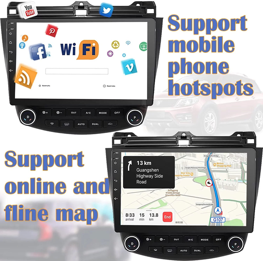 Binize Car Stereo Featuring CarPlay&Android Auto 10 Inch Android10 for Honda Accord 7th 2003 2004 2005 2006 2007