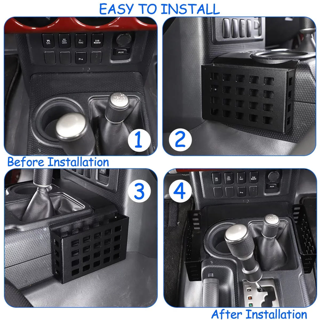 Tinki Car Shifter Storage Box Compatible with Toyot@ FJ Cruiser 2007-2021, Jet 5.3in,1PCS