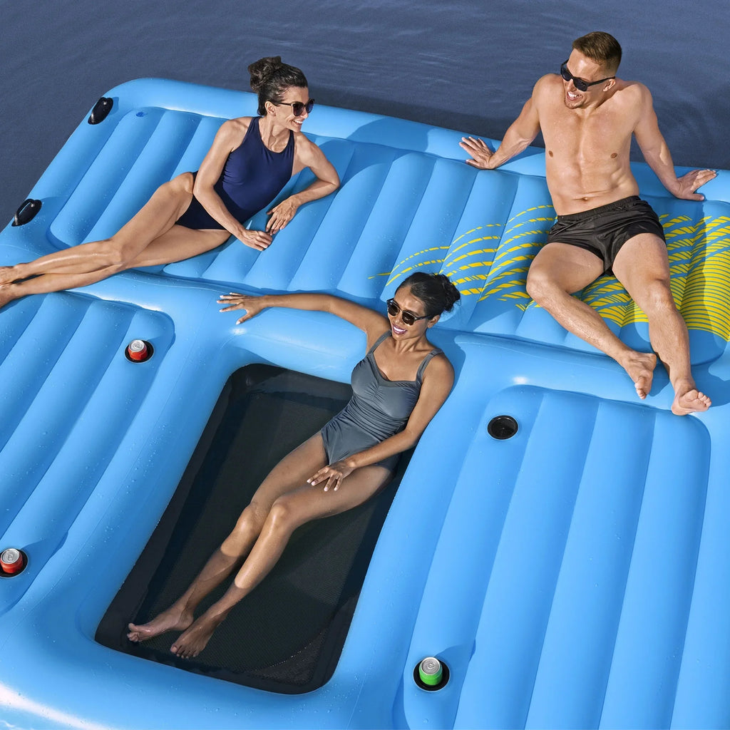 Bestway Hydro Force Summer Slide 5 Person Inflatable Activity Island, Blue