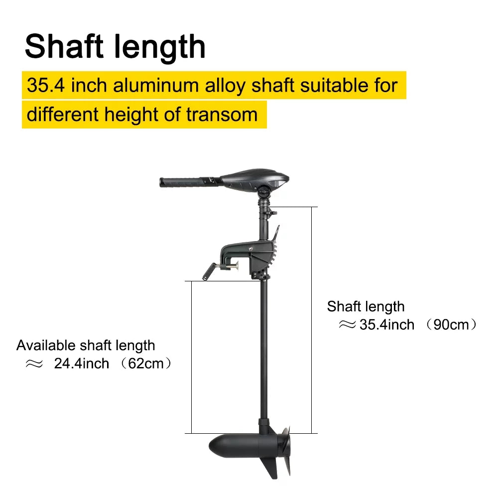 AQUOS Haswing Osapian Jet 12V 55LBS 36inch Shaft Transom Mount Trolling Motor