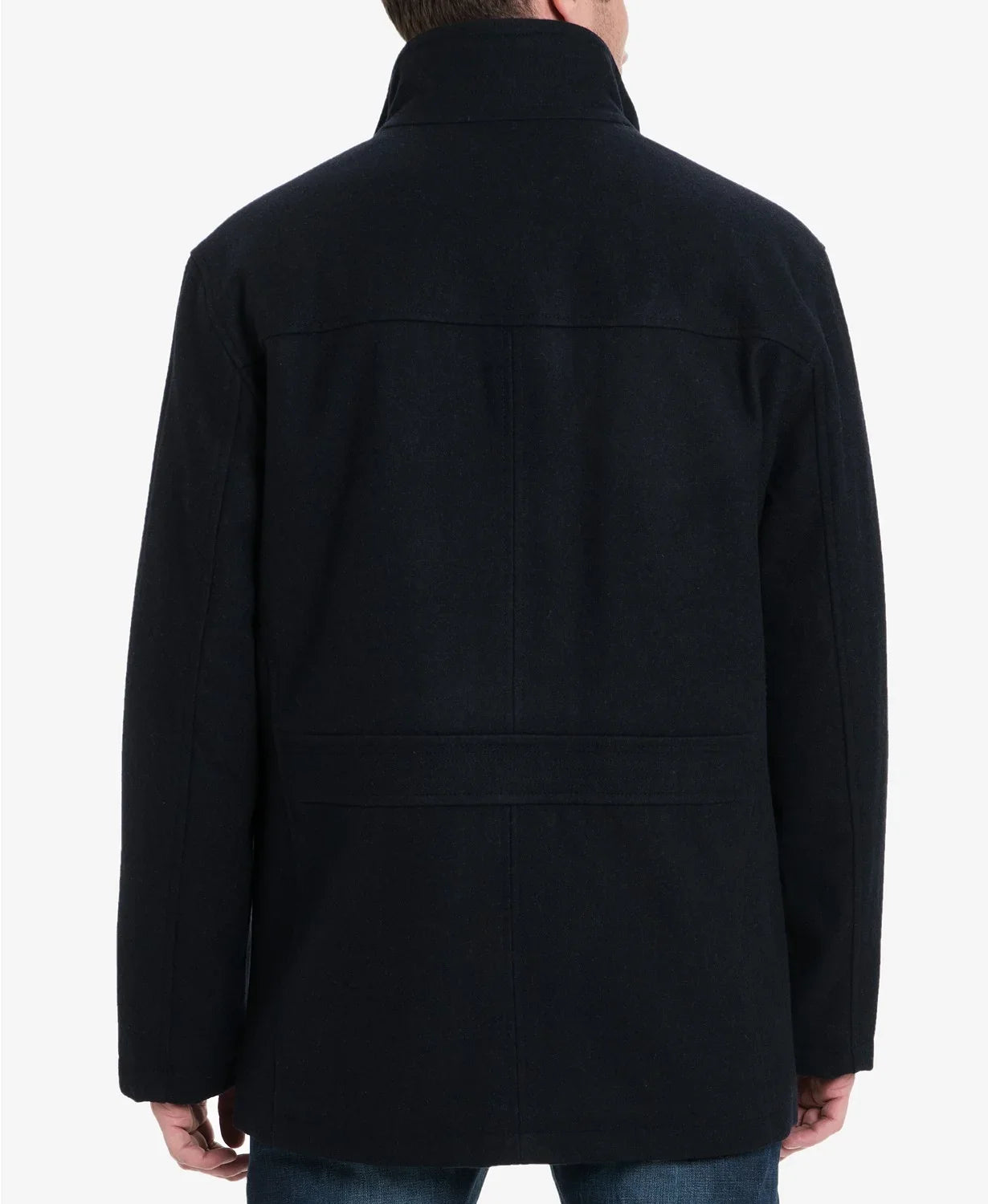 London Fog Men's Wool Blend Button Front Car Coat, Charcoal, XX-Large