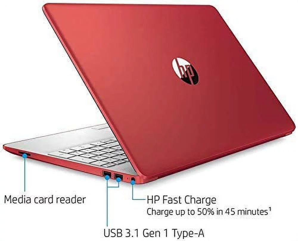 2021 15.6" HD WLED Laptop, Pentium Gold 6405U Processor, 4GB RAM, 128GB SSD, HDMI, Webcam, UHD Graphics 605, Bluetooth, Wi-Fi, Windows 10 S, Red, W/ MD Accessories