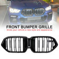 Front Bumper Grille Grill Fit for X6 G06 M50i 2020-2022 W/Camera Hole Jet