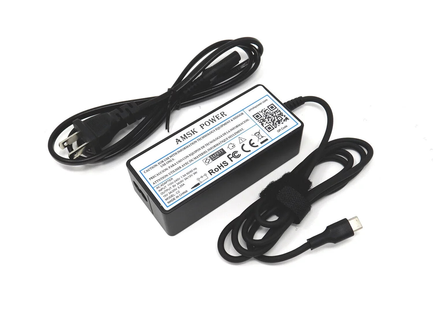 AMSK POWER AC Adapter for Latitude 5330 5400 5401 5410 5411 Laptop Charger 90W Type-C