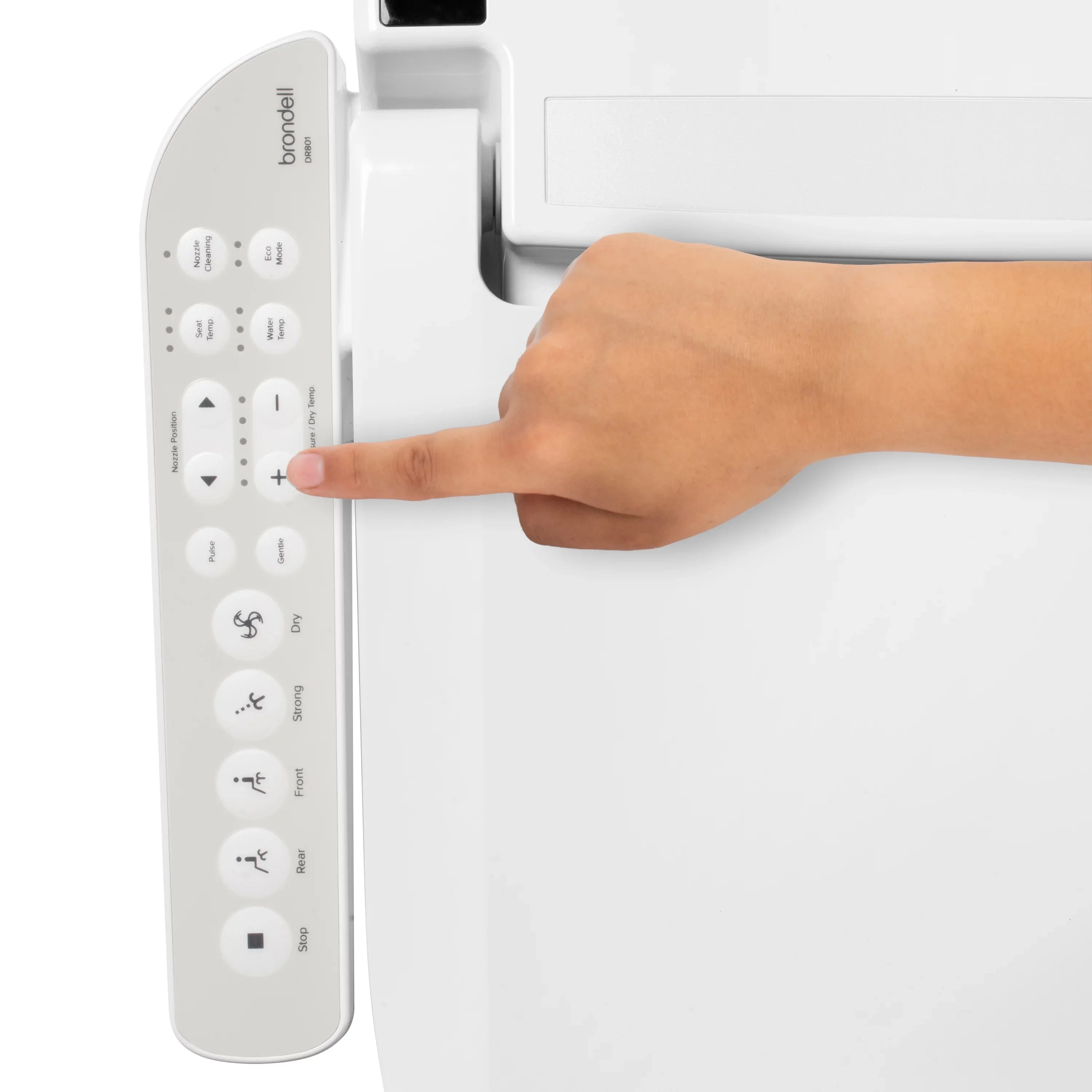 Bron Swash Select DR801 Sidearm Bidet Seat with Warm Air Dryer and Deodorizer, Round White