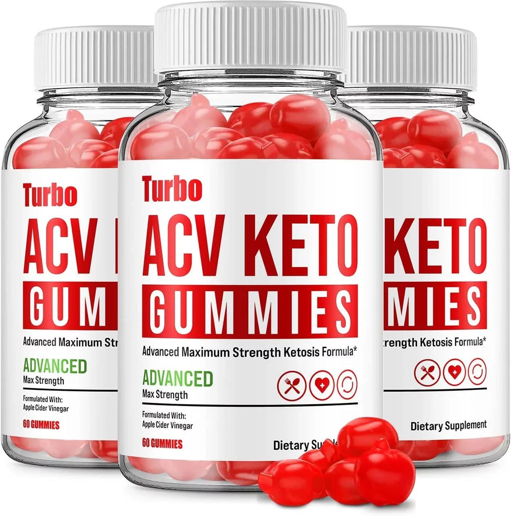 3 Pack Turbo ACV Keto Gummies Turbo ACV + Keto Advanced Keto Formula Plus Cider Vinegar Keto Gummies Dietary Supplement B12 Beet Root Juice Men Women 180 Gummies