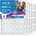 18x24x1 Air Filter MERV 13 Comparable to MPR 1500 - 2200 & FPR 9 Electrostatic Pleated Air Conditioner Filter 6 Pack HVAC AC Premium USA Made 18x24x1 Furnace Filters by AIRX FILTERS WICKED CLEAN AIR.