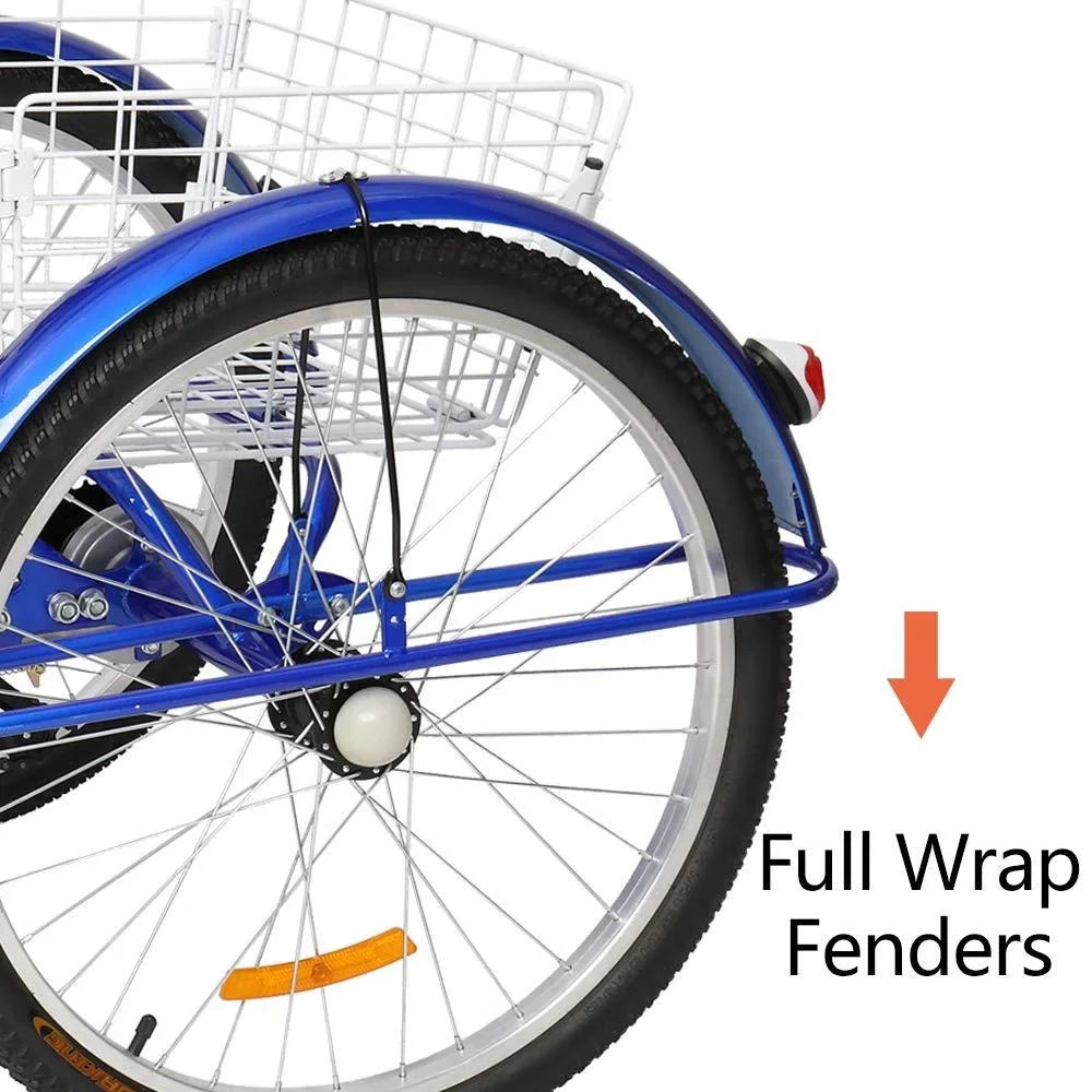 SalonMore Adult Tricycle 26-Inch Wheel Men's Women's Bike, Blue