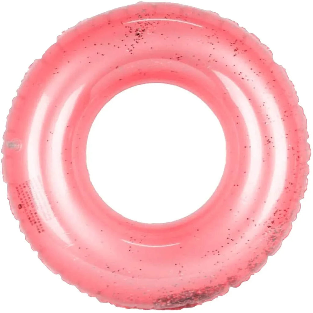 Alyvia Inflatable Rose Gold Pool Float with Glitter Inner Fun Beach Floaties, Swim Party Toys, Summer Pool Round Rings for Adults & Kids | 48 Inch