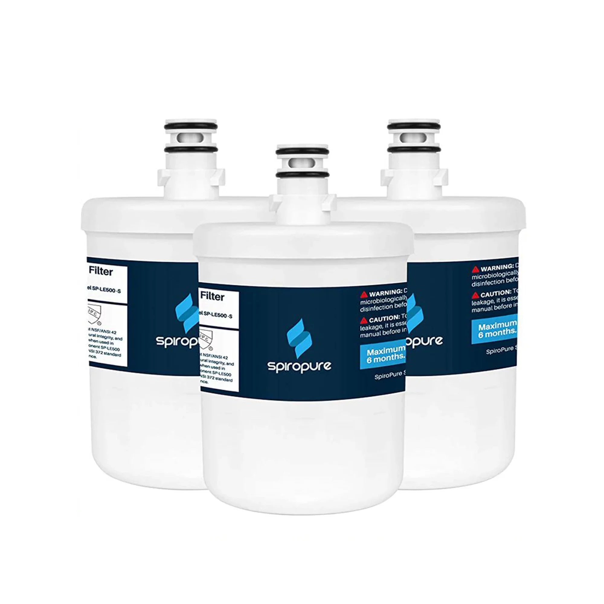 SpiroPure SP-LE500-3PK Refrigerator Water Filter Replacement, 3 Pack