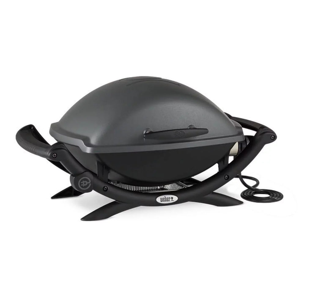 Weber Q 2400 Electric Grill Jet with Grill Cover and Cart Bundle