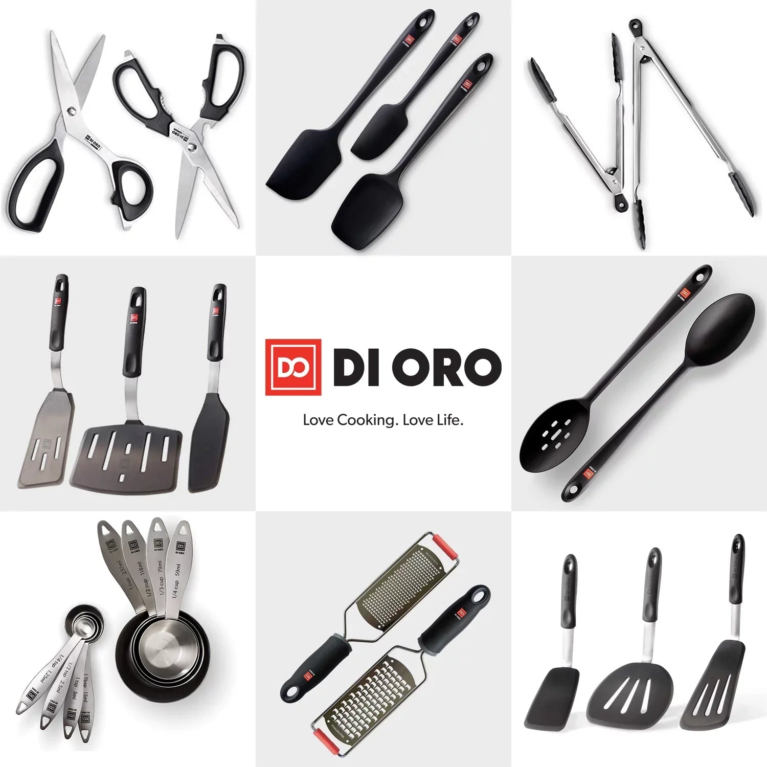 Di Oro Chef Series Standard Flexible Silicone Turner Spatula - 600F Heat Resistant Rubber Kitchen Spatula