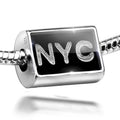 Neonblond Charm NYC Clear Ice Cubes on Jet 925 Sterling Silver Bead