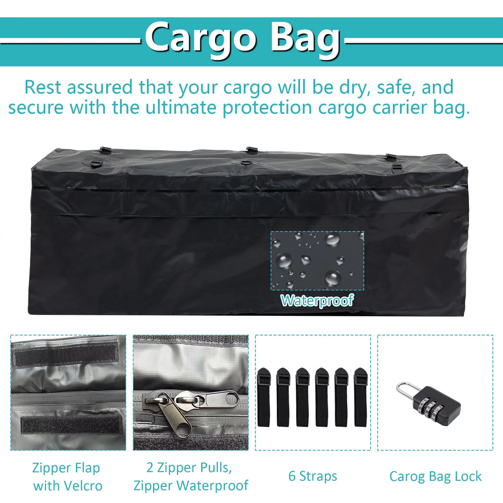 60" x 24" x 6" Hitched Mounted Folding Cargo Basket with a 500 lb Capacity for Car SUV Truck Trailer, Jet