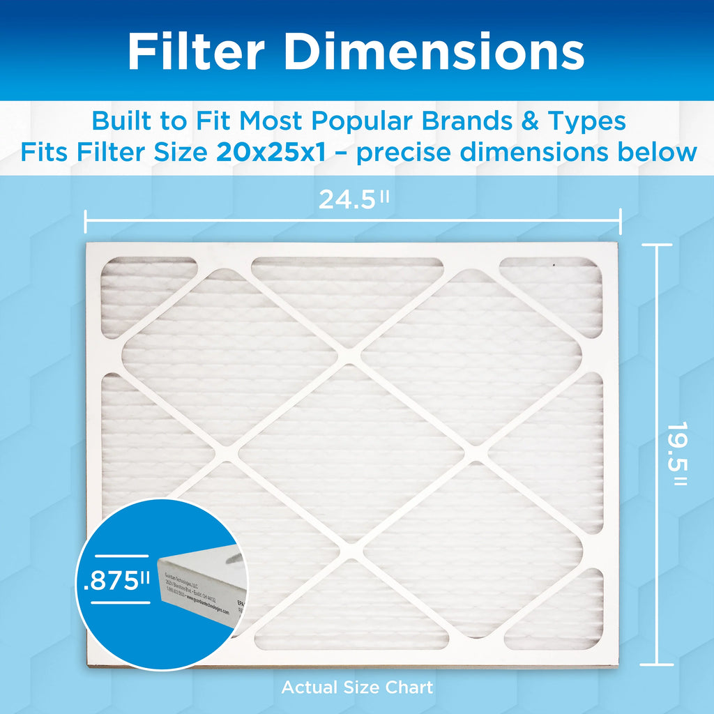 Germ Guardian 20 x 25 x 1 MERV 12 Pleated HVAC AC Furnace Air Filters (4-Pack)