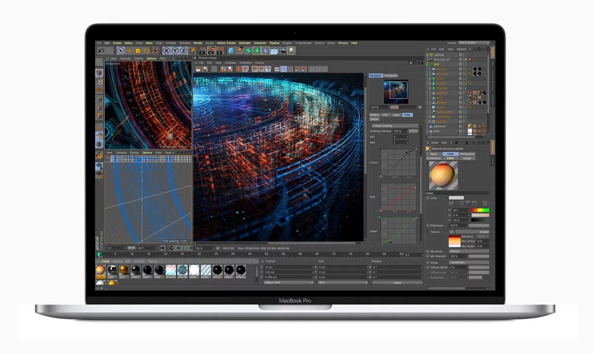 A Grade Macbook Pro 13.3-inch (Retina, Silver, Touch Bar) 2.8Ghz Quad Core i7 (2019) MV992LL/A 128GB SSD 16GB Memory 2560x1600 Display Mac OS Big Sur Power Adapter Included