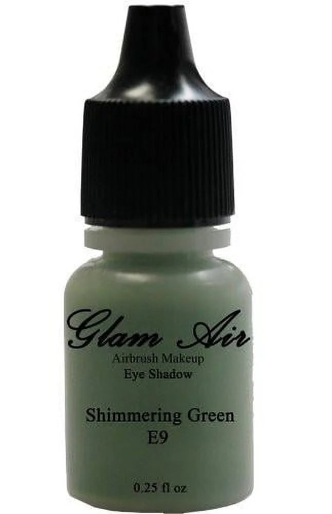 Glam Air Set of Three (3) s-E1 Fair Gold E4Copper Cocoa, &amp; E9shimmery Green, Airbrush Water-based 0.25 Fl. Oz. Bottles of Eyeshadow Shimmery Green, Copper Cocoa, Fair Gold