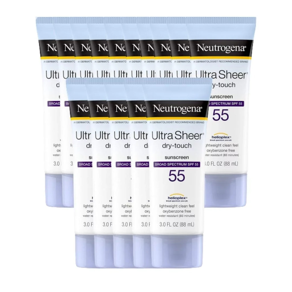 Invisible Daily Sunscreen Lotion with SPF 55- Sweat & Water Resistant Sun Block Lotion for 80 Minutes | Moisturizing & Quick Drying Skin Sun Protection| 1 Pack: 3 OZ Per Pack, Pack of 15