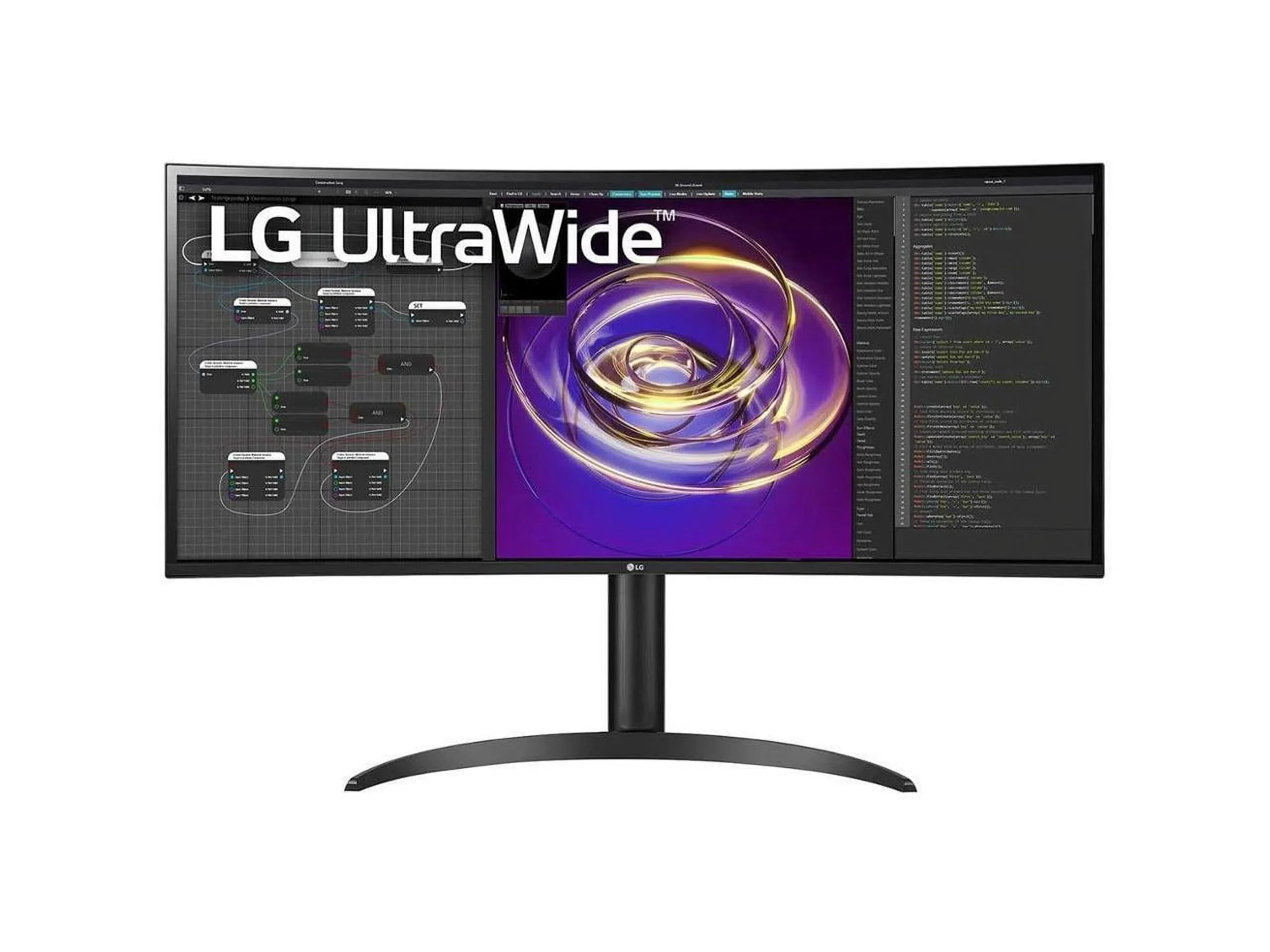 Ultrawide 34BP85CN-B 34" UW-QHD Curved Screen Edge LED Gaming LCD Monitor - 21:9 - Glossy Jet Jet Hairline, Textured Ebony - 34" Class - In-plane Switching (IPS) Technology - 3440 x