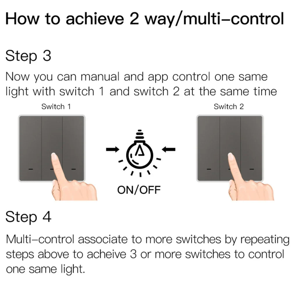 Tuya ZigBee Smart Light Switch with/without Neutral Wire No Capacitor Needed Smart Life 2/3 Way Works with Alexa 2mqtt