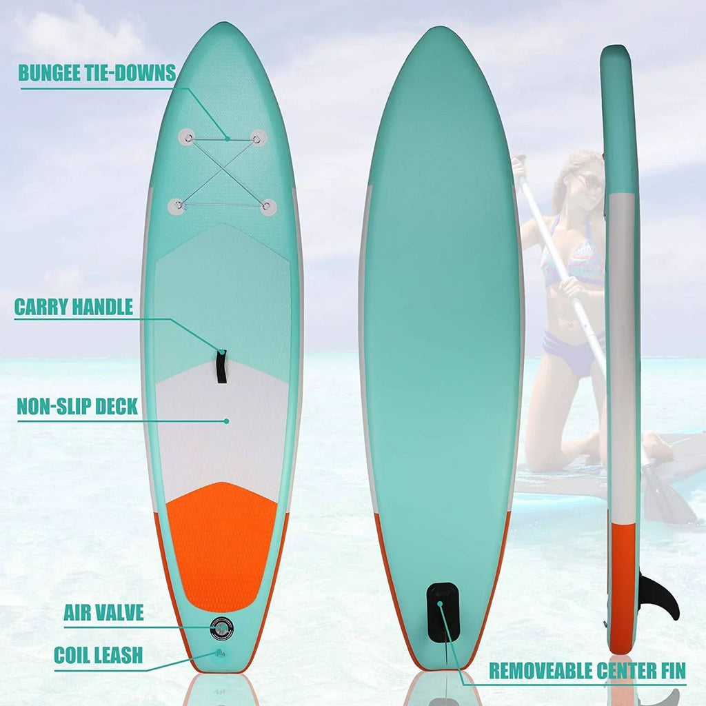 Inflatable Stand Up Paddle Board Complete with SUP Accessories Backpack Leash