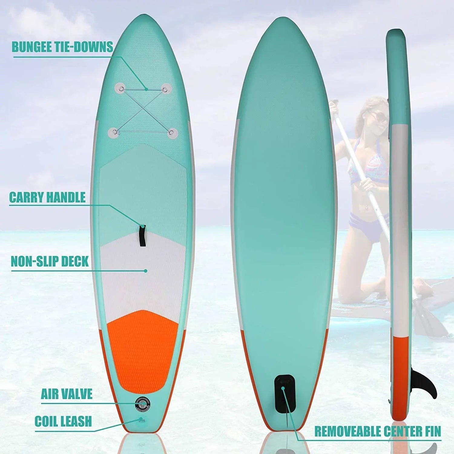 Inflatable Stand Up Paddle Board Complete with SUP Accessories Backpack Leash