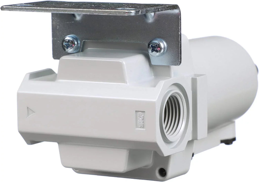 compressed air coalescing filter, 0.1 micron, 1/2" npt - metal bowl, auto drain, bracket