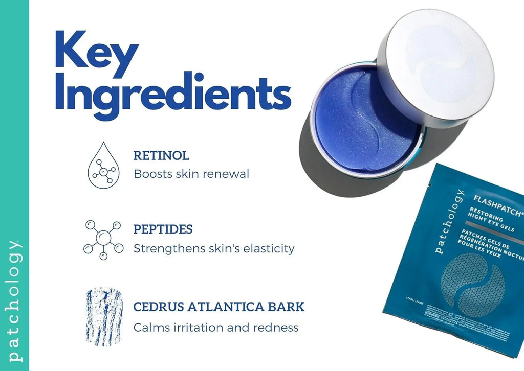 Patchology Flasatch Restoring Night Under Eye Gels Eye Masks, 30 Count