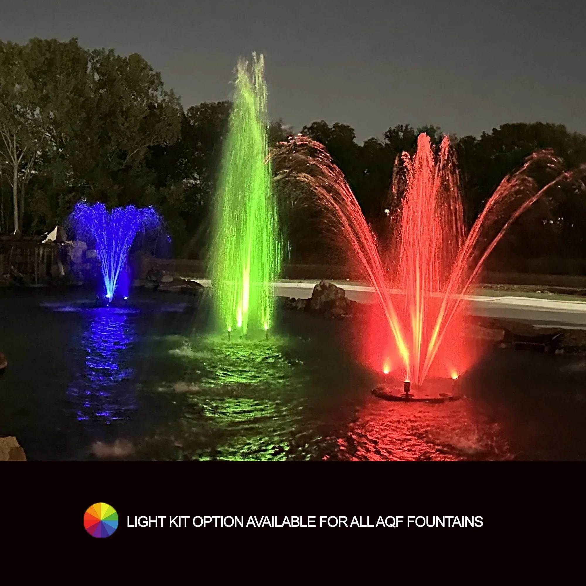 HALF OFF PONDS 1.5 Floating Fountain | 100 foot Cord | 11 Patterns | White Lights | Surface Aeration for Ponds | AQF125003X3W-100