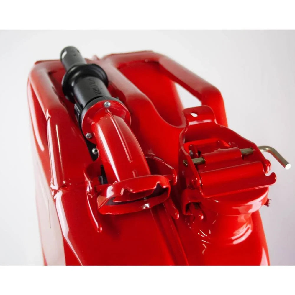 Wavian USA JC0020RVS Red Authentic NATO Jerry Fuel Can and Spout System, 20 Liter