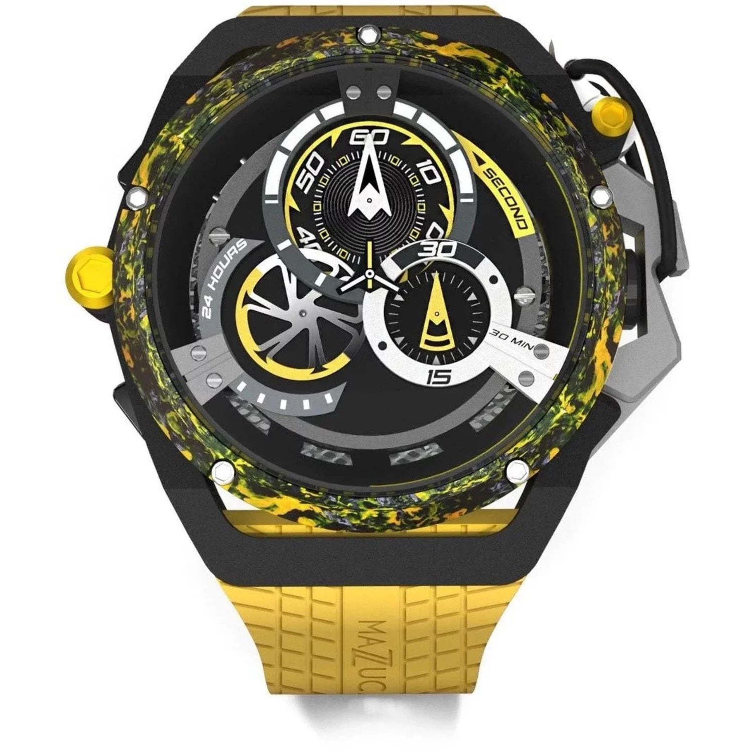Mazzucato Rim Monza Reversible Chronograph Twin Dial Automatic Men Watch for Adult - Dark