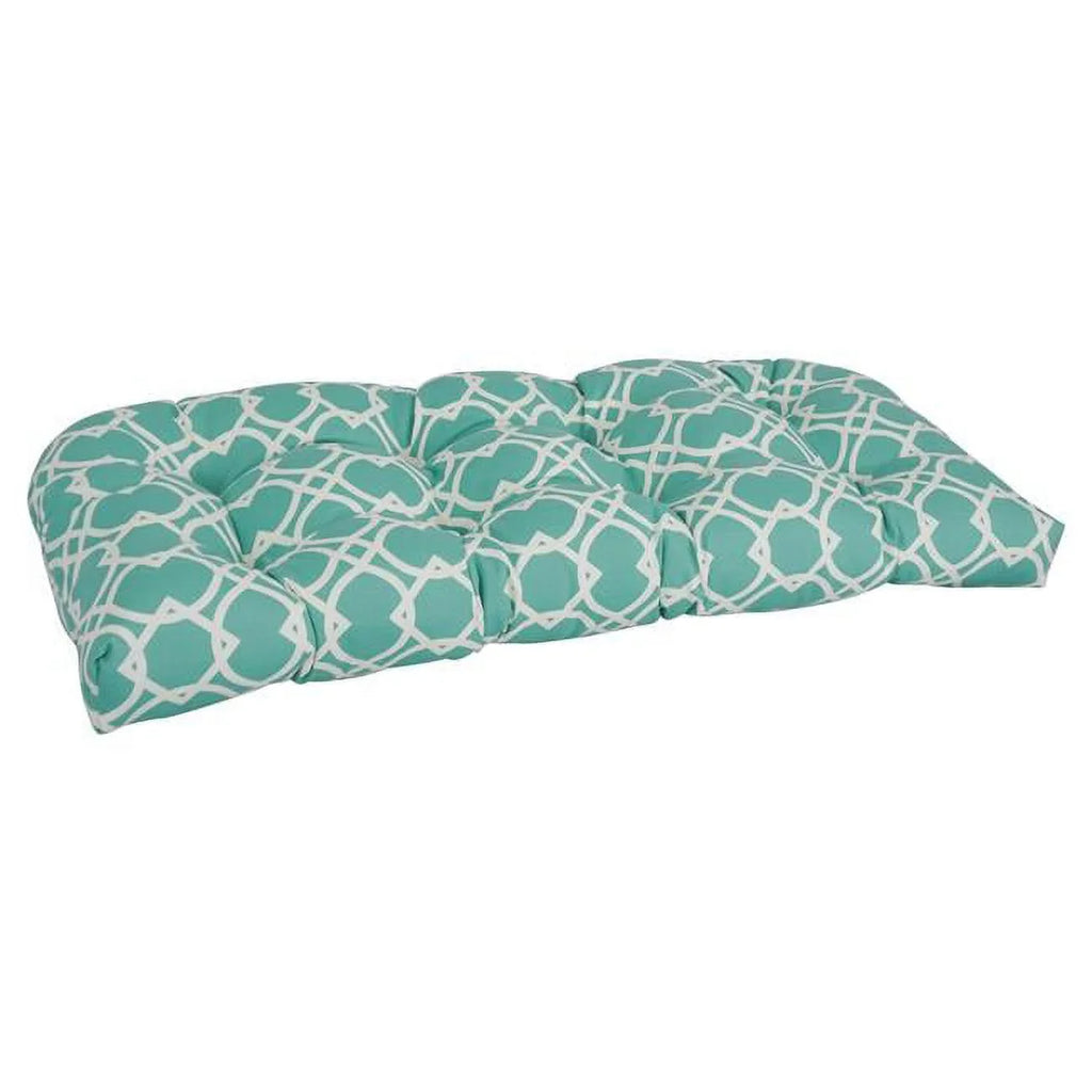Blazing Needles 42 x 19 in. U-Shaped Patterned Spun Polyester Tufted Settee & Bench Cushion, Elipse Pool