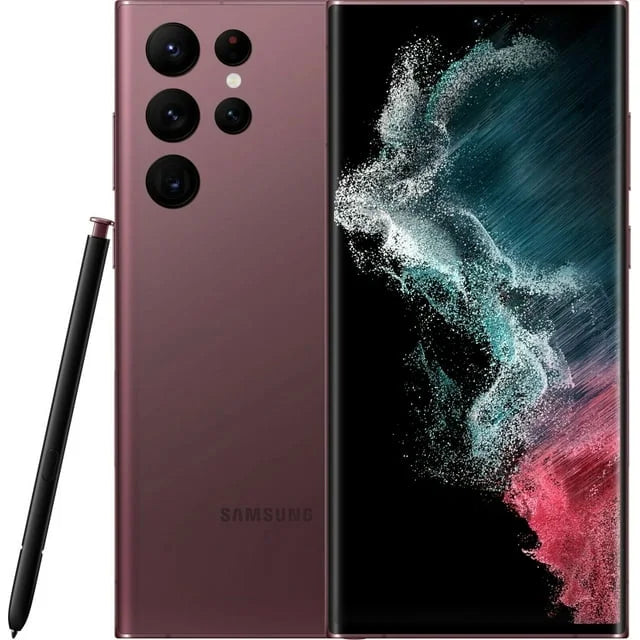 Restored Galaxy S22 Ultra S908U1 128GB UNLOCKED Burgundy (Refurbished)