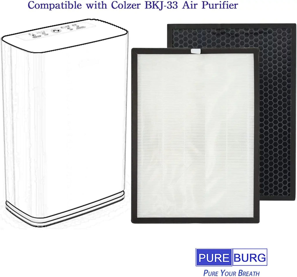 PUREBURG 2-Pack Replacement High efficiency 3-in-1 HEPA Filters Compatible with ,BKJ-33