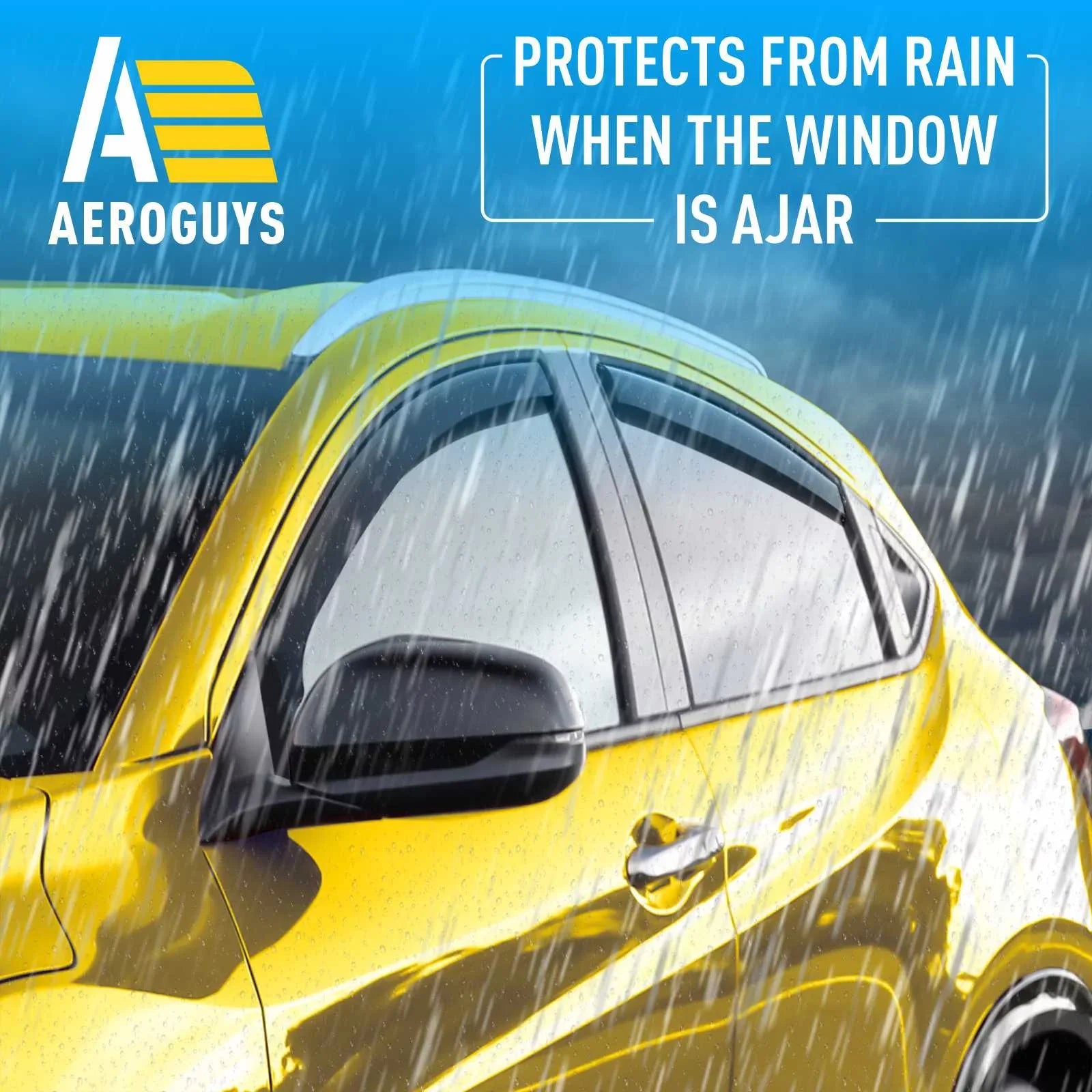 AEROGUYS In-Channel Window Deflectors Extra Durable Window Visors Rain Guards Fit for Honda HR-V 2016-2022, Sun Visors, Wind Vent Visors, Car Accessories - 4 pcs. AG0157
