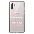 DistinctInk Clear Shockproof Hybrid Case for Galaxy Note 10 PLUS (6.8" Screen) - TPU Bumper Acrylic Back Tempered Glass Screen Protector - Real Girls Go Scuba Diving
