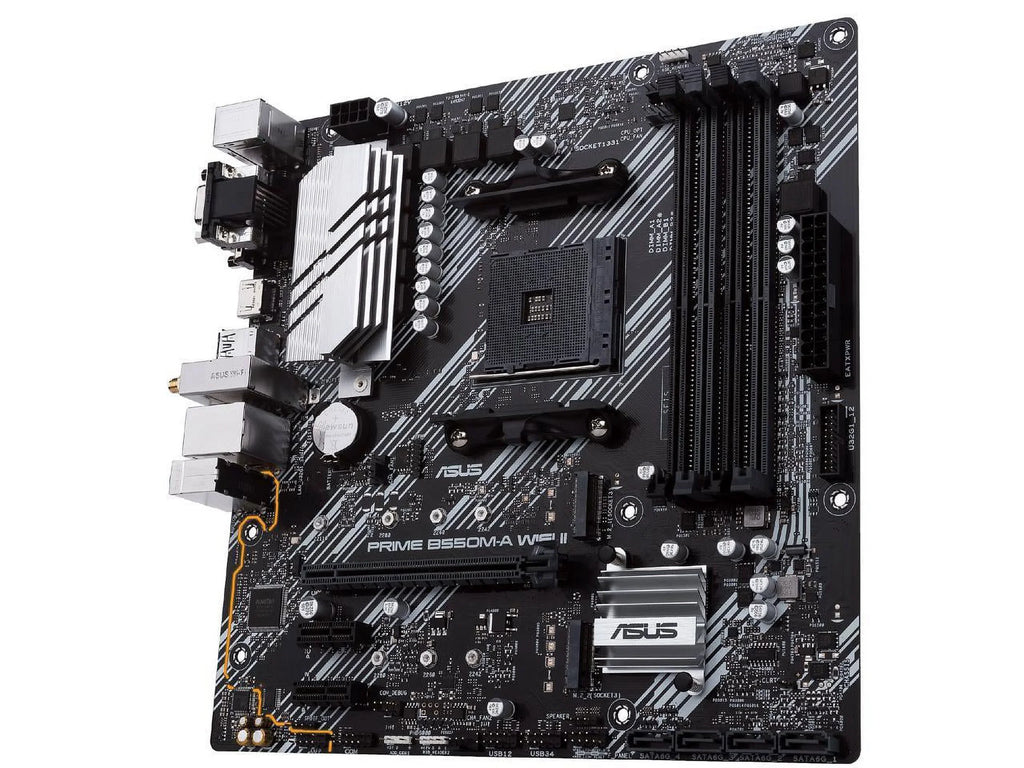 Prime B550M-A WiFi II AMD AM4 (3rd Gen Ryzen) Micro ATX Motherboard (PCIe 4.0, WiFi 6, ECC Memory, 1Gb LAN, HDMI 2.1/D-Sub, 4K@60HZ, Addressable Gen 2 RGB Header and Aura Sync)