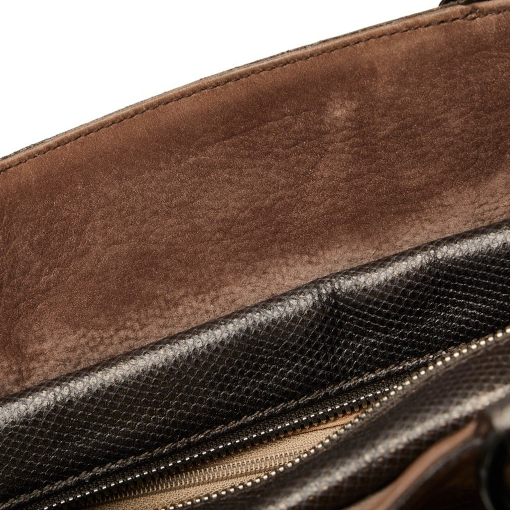 Pre-Owned Cartier Marcello Handbag Brown Suede Leather Ladies CARTIER (Good)