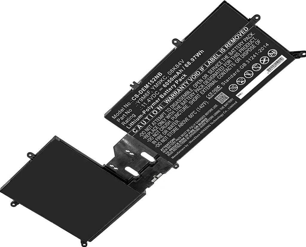 Genuine Alienware M17 R2 11.4V 76WH 6334MAH Y9M6F Battery W/ Cable YM9KC Laptop Batteries