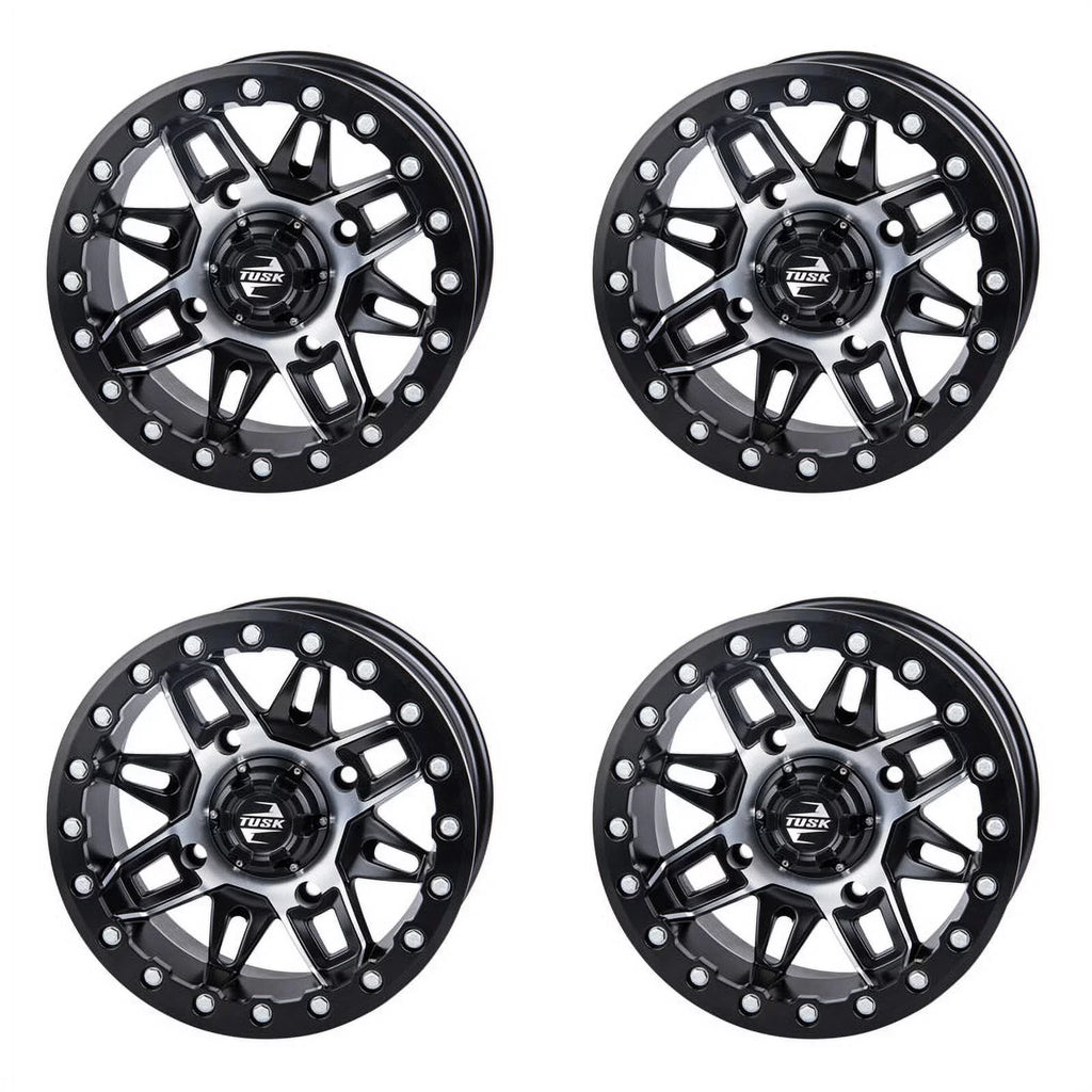 (4 Pack) 4/137 Tusk Wasatch Beadlock Wheel 15x7 5.0 + 2.0 Jet For CAN-AM Defender HD10 Pro DPS 2020-2022